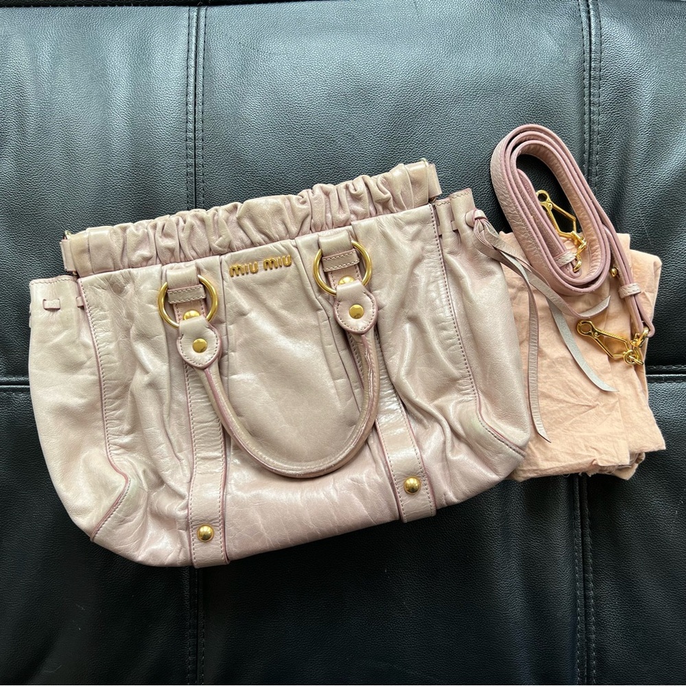 Authentic MIU MIU Vitello Lux 2Way Bag